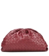 Bottega Veneta The Pouch Large Gathered Intrecciato Leather Clutch In Bordeaux