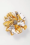 Versace Printed Silk-twill Hair Tie In White