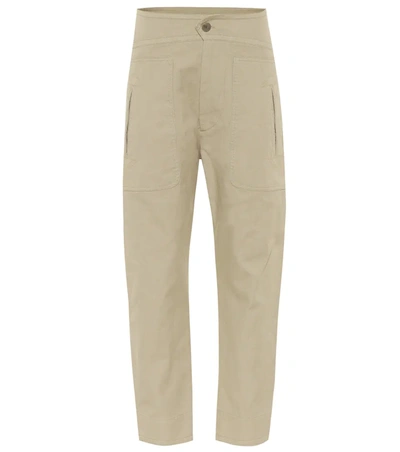 Isabel Marant Étoile Raluni Cotton And Linen-blend Tapered Trousers In Green