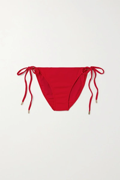 Melissa Odabash Cancun Stretch-piqué Bikini Briefs In Red