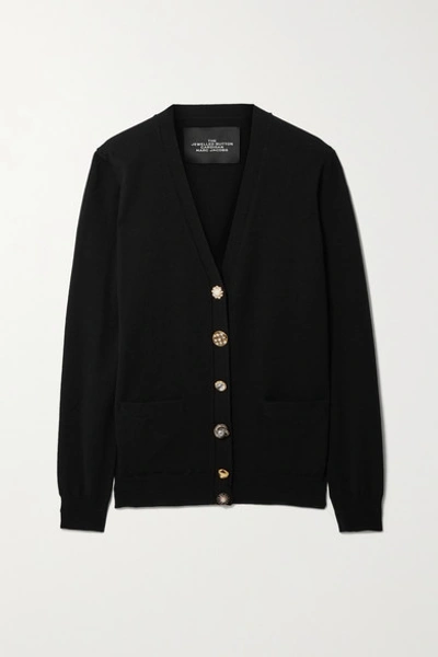 The Marc Jacobs Embellished Wool And Cashmere Cardigan In Black