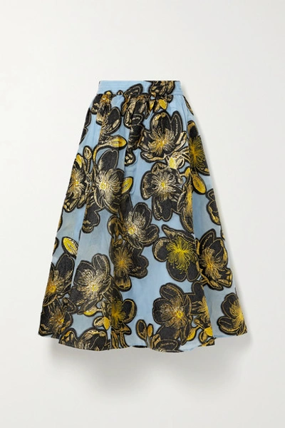 Stine Goya Laila Metallic Floral-jacquard Midi Skirt In Flower Garden