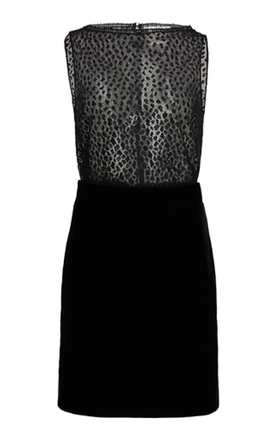 Givenchy Cotton-blend Lace And Velvet Mini Dress In Black