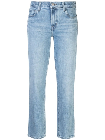 J Brand Teagan High-waist Straight-leg Jeans In Light Blue
