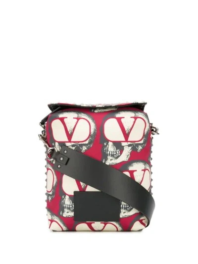 Valentino Garavani X Undercover Skull-print Messenger Bag In Red