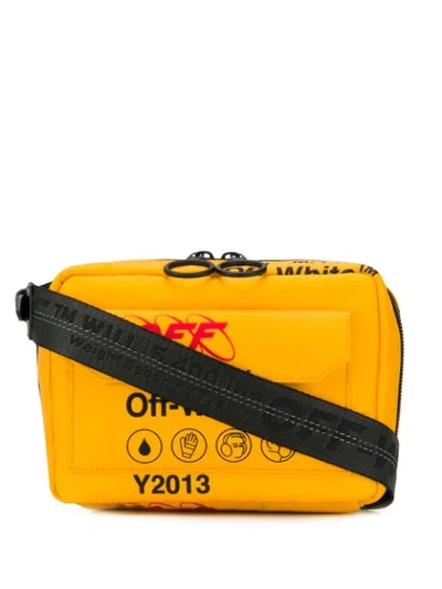 Off-white Security Motif Print Messenger Bag In Yellow