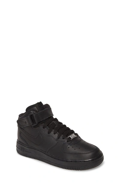 Nike Air Force 1 Mid Big Kids' Shoes In Black/black
