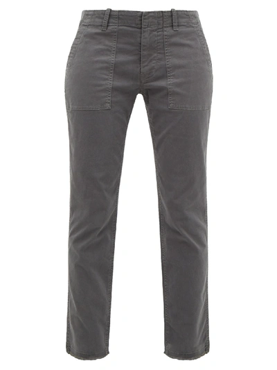 Nili Lotan Jenna Stretch-cotton Twill Straight-leg Pants In Gray