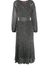 Missoni Wrap-effect Metallic Crochet-knit Midi Dress In Dark Grey