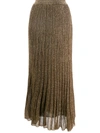 Missoni Striped Metallic Crochet-knit Silk-blend Midi Skirt In Gold