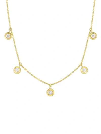 Roberto Coin Women's Diamond By The Inch 18k Yellow Gold & Diamond Dangle Necklace