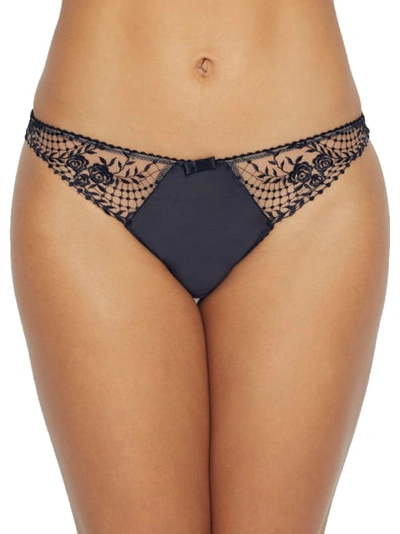 Dita Von Teese Julie's Roses G-string In Black,nude