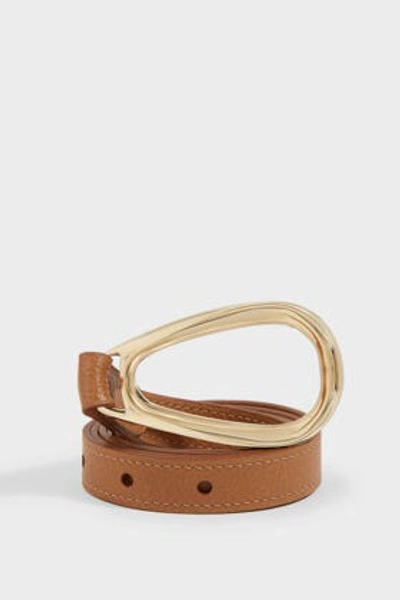 Maison Vaincourt Pebble Buckle Leather Belt In Tan