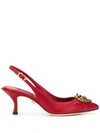 Dolce & Gabbana Logo Plaque 70mm Pumps In Red