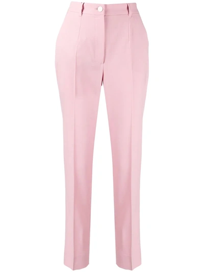 Dolce & Gabbana Contrast Piped Trousers In Pink