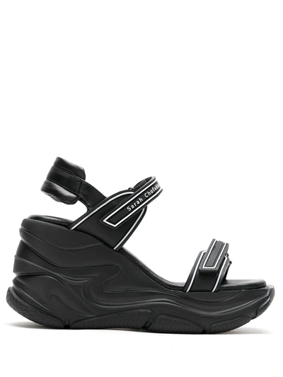 Sarah Chofakian Comfort Flatform Sandals In Black