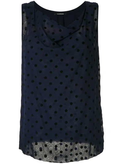 À La Garçonne Polka Dot Tank Top In Blue