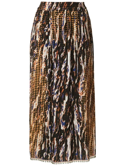 À La Garçonne Pleated Fire Midi Skirt In Multicolour