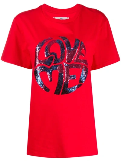 Alberta Ferretti Love Me 镶嵌t恤 In Red