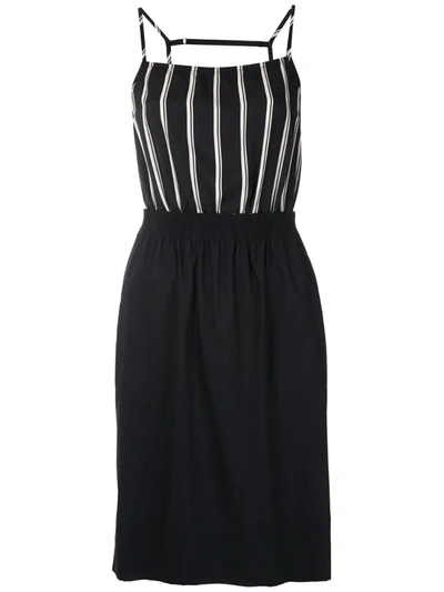 À La Garçonne Panelled Waisted Dress In Black