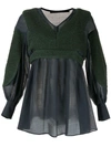 Muller Of Yoshiokubo Contrast Long-sleeve Blouse In Green