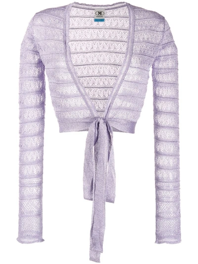 M Missoni Cropped Lace Jacket In Purple