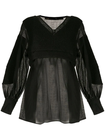 Muller Of Yoshiokubo Layered Long-sleeve Top In Black