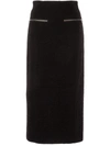 Muller Of Yoshiokubo Mid-length Fleece Skirt In Black