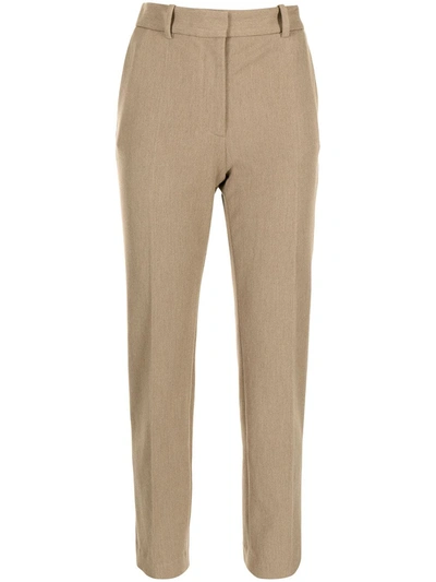 Joseph Trina Mid-rise Straight-leg Linen And Cotton-blend Trousers In Toffee