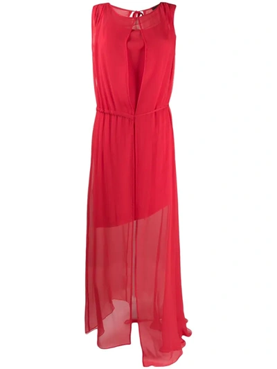 Irina Schrotter Draped Sleeveless Dress In Red