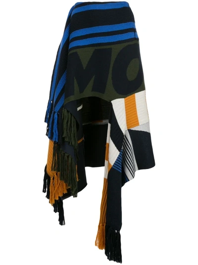 Monse Draped Scarf Patchwork Skirt In Multicolour