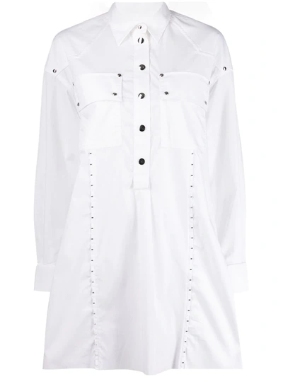 Diesel Studded Shirt Dress In White