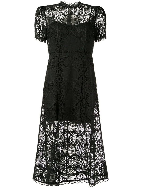 Alice Mccall Floral Lace Dress In Black | ModeSens