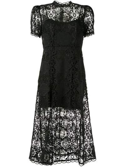 Alice Mccall Floral Lace Dress In Black