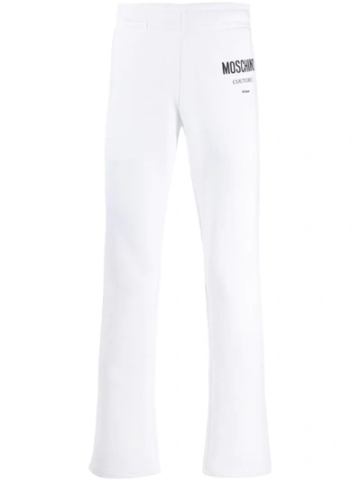 Moschino Logo Print Track Trousers In White