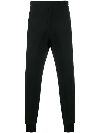 Alexander Mcqueen Side Tape Track Trousers In Black