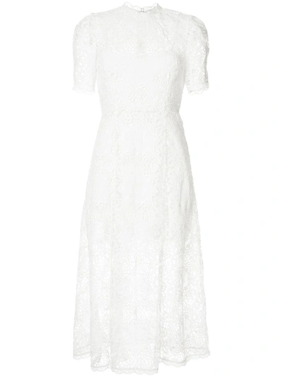 Alice Mccall Diamond Veins Lace Midi Dress In White