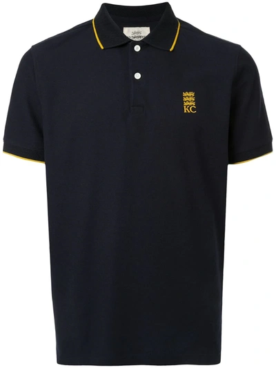 Kent & Curwen Embroidered Logo Polo Shirt In Blue