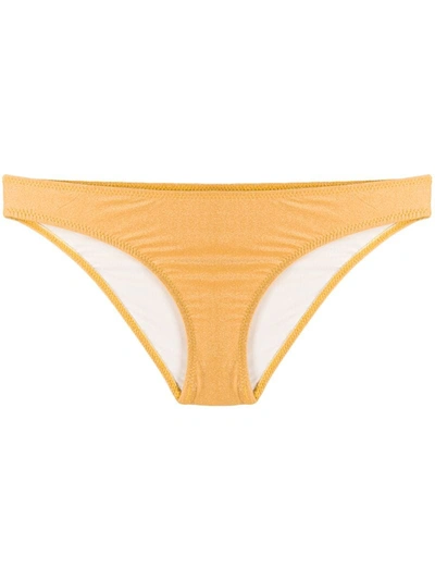 Solid & Striped Eva Metallic Bikini Bottoms In Gold