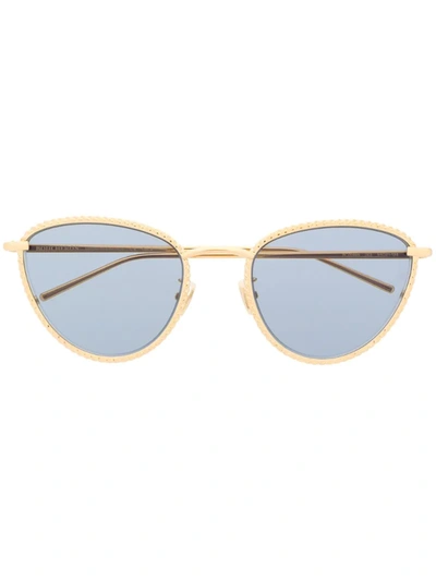 Boucheron Tinted Round Frame Sunglasses In Gold