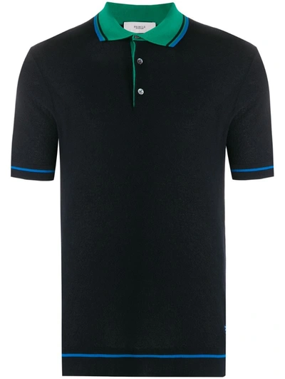 Pringle Of Scotland Contrast Collar Polo Shirt In Blue