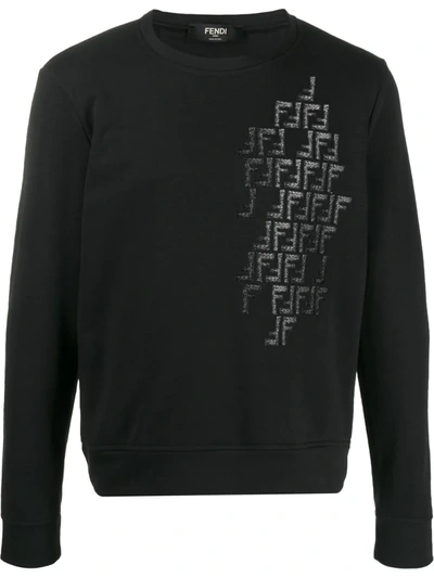 Fendi Ff Motif Sweatshirt In Black
