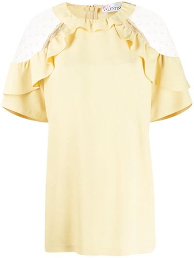 Red Valentino Sheer Detail Blouse In Yellow
