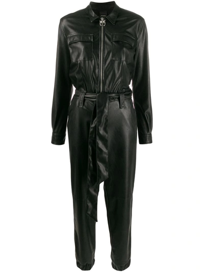 Pinko Belted Jumpsuit In Black