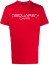 Dsquared2 Printed Cool Fit Cotton Jersey T-shirt In Red