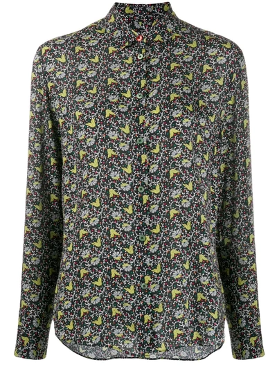 Ps By Paul Smith Woven Floral Blouse In Black