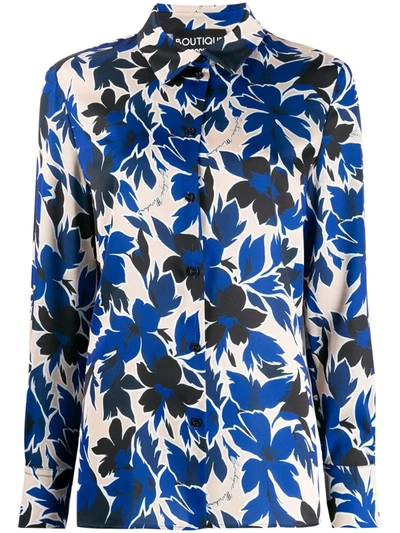 Boutique Moschino Floral Print Blouse In Blue