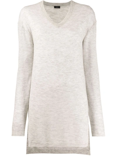Joseph Elongated Cashmere Pullover In Grey