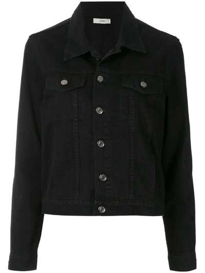 Egrey Flap Pockets Denim Jacket In Black