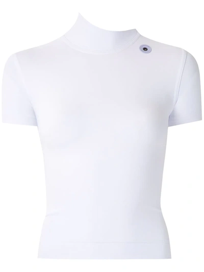 À La Garçonne Asymmetric Turtleneck Blouse In White